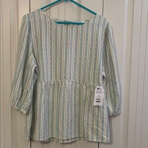 Striped Blue and White Blouse